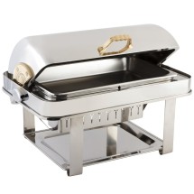 Bon Chef 12004G Elite Dripless Rectangular Chafer with Gold Plated Accents 8 Qt.