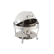 Bon Chef 17014CH Petite Dripless Round Chafer with Chrome Aceents and Renaissance Legs, 3 Qt.
