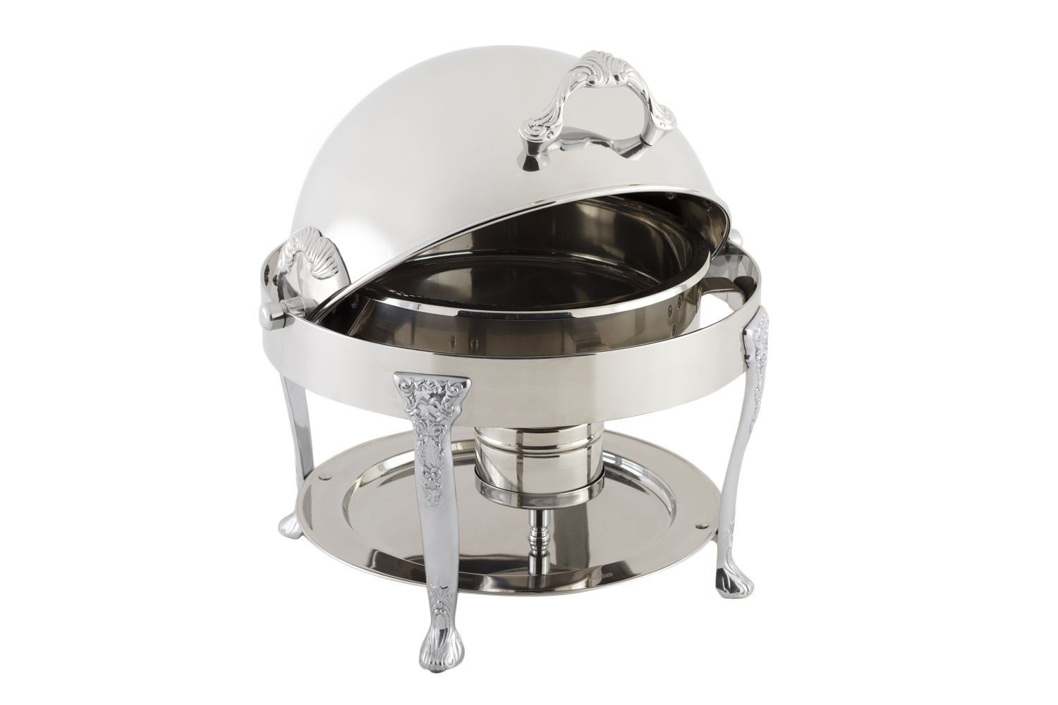 Bon Chef 17014CH Petite Dripless Round Chafer with Chrome Aceents and Renaissance Legs, 3 Qt.