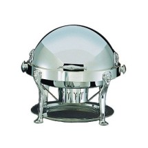 Bon Chef 18000S Elite Dripless Round Chafer with Silver Plated Accents, Lion Legs, 8 Qt.