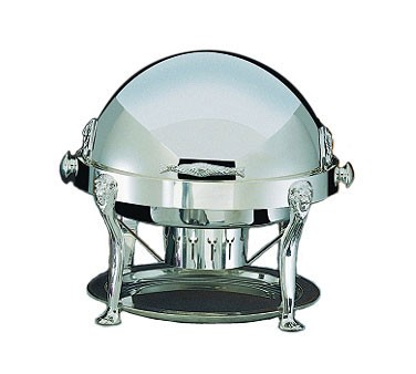 Bon Chef 18000S Elite Dripless Round Chafer with Silver Plated Accents, Lion Legs, 8 Qt.