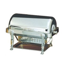 Bon Chef 18040S Elite Dripless Rectangular Chafer with Silver Plated Accents, Lion Legs, 8 Qt.