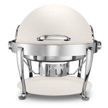 Bon Chef 19000CH-Bianco Elite Dripless Round White Painted and Chafer with Chrome Accents, Roman Legs, 8 Qt.