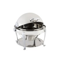 Bon Chef 19000CH Elite Dripless Round Chafer with Chrome Accents, Roman Legs, 8 Qt.