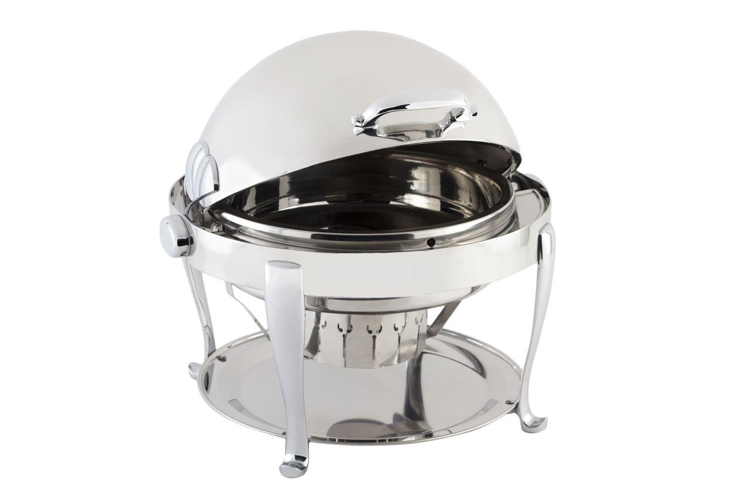 Bon Chef 19000CH Elite Dripless Round Chafer with Chrome Accents, Roman Legs, 8 Qt.