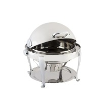Bon Chef 19000S Elite Dripless Round Silver Plated Finish Chafer with Roman Legs, 8 Qt.