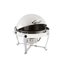 Bon Chef 19100CH Sleek Line Round Chafer with Roman Legs and Chrome Trim, 8 Qt.