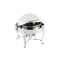 Bon Chef 19114CH Sleek Line Petite Round Chafer with Roman Leg and Chrome Trim, 3 Qt.