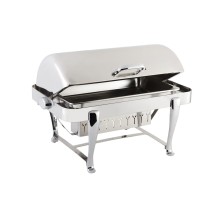 Bon Chef 19140CH Sleek Line Rectangular Chafer with Roman Legs and Chrome Trim, 8 Qt.