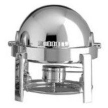 Bon Chef 20014S Petite Dripless Round Chafer with Silver Plated Accents and Contemporary Legs, 3 Qt.