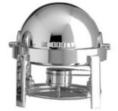 Bon Chef 20014S Petite Dripless Round Chafer with Silver Plated Accents and Contemporary Legs, 3 Qt.