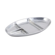 Bon Chef 2020P Four-Compartment Tray, Pewter Glo 7 1/2&quot; x 11 3/4&quot;, Set of 6
