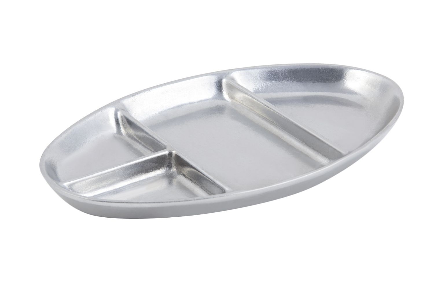 Bon Chef 2020P Four-Compartment Tray, Pewter Glo 7 1/2" x 11 3/4", Set of 6