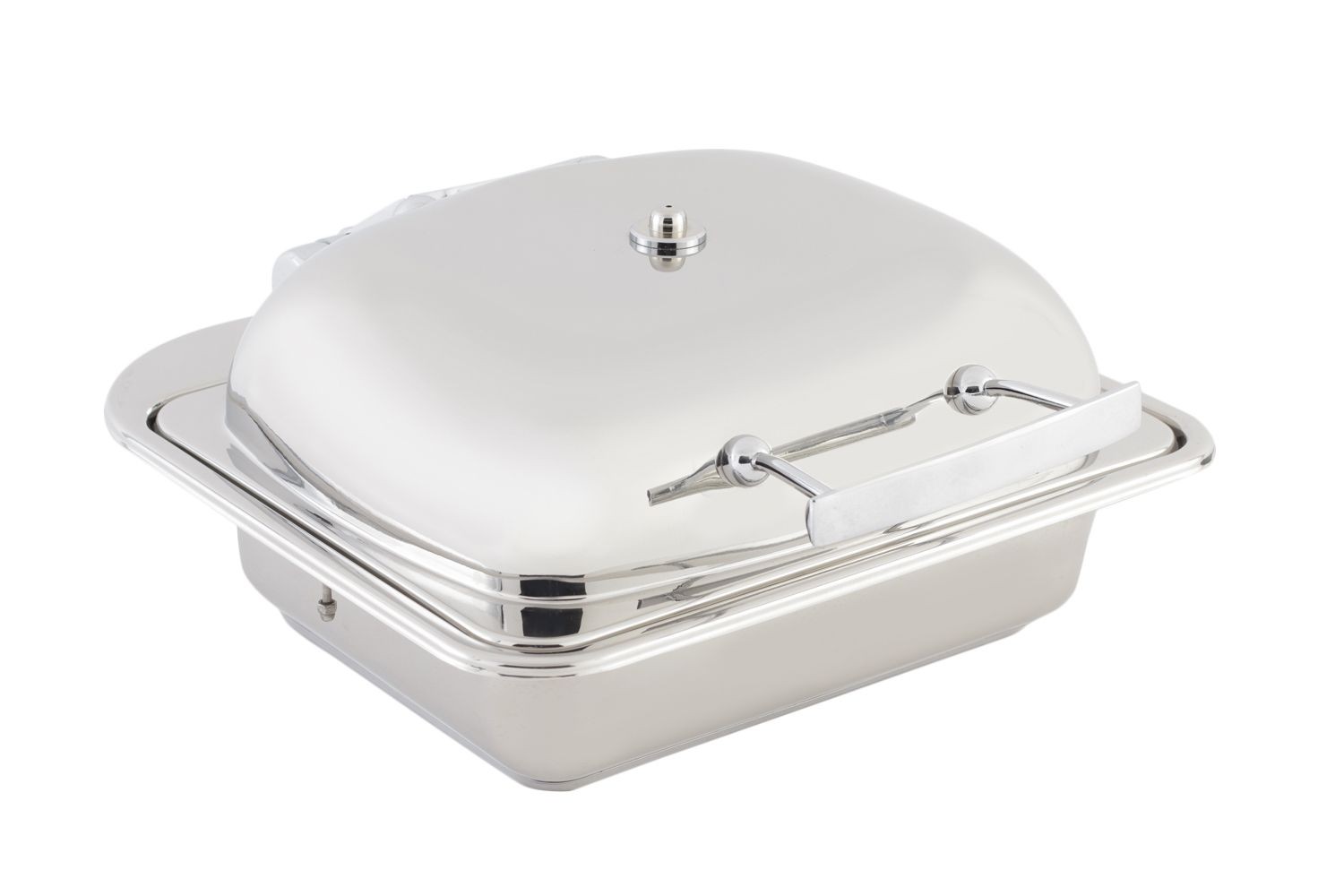 Bon Chef 20302 Square Stainless Steel Mini Induction Chafer with Solid Lid 3 1/2 Qt.