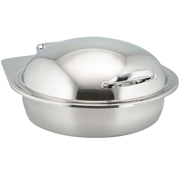 Bon Chef 20306 Round Stainless Steel Hinged Top Induction Chafer, 8 Qt.