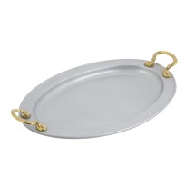 Bon Chef 2044HR'P Oval Platter with Round Handles, Pewter Glo 12 1/4&quot; x 17&quot;