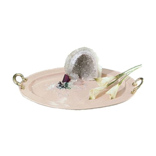 Bon Chef 2045BHP Oval Platter with Brass Handles, Pewter Glo 14 1/4" x 20 1/4"