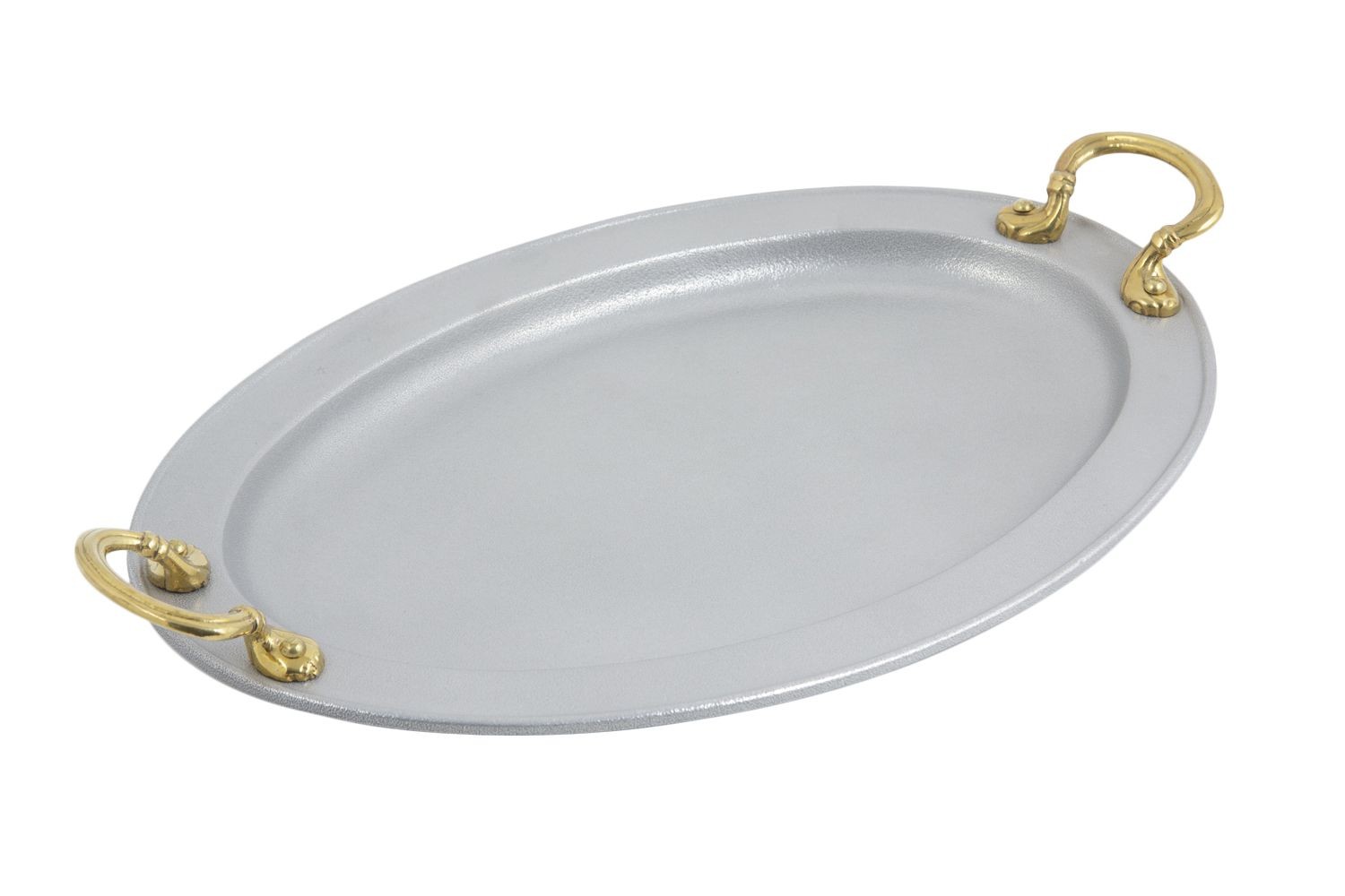 Bon Chef 2045HRP Oval Platter with Round Handles, Pewter Glo 14 1/4" x 20 1/4"