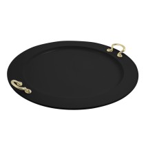 Bon Chef 2050BH&LS Round Serving Tray with Brass Handles, Sandstone 22&quot; Dia.