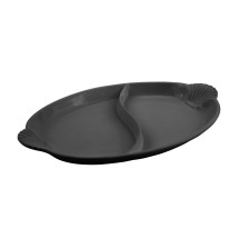Bon Chef 2074DS Shell Handle Divided Platter, Sandstone 15 1/2&quot; x 22 1/2&quot;