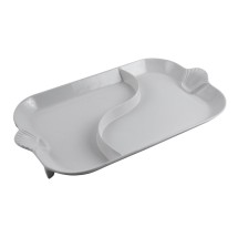 Bon Chef 2095DP Shell Handle Divided Platter, Pewter Glo 15&quot; x 22&quot;