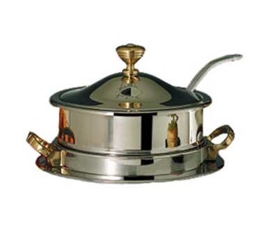 Bon Chef 30002HLCHSC Drop-In Chrome Trim Soupwell with Electric Heater and Hinged Lid, 8 Qt.