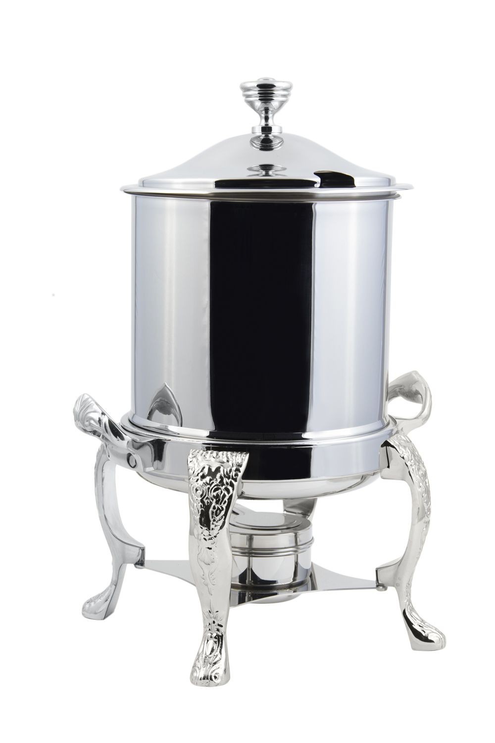 Bon Chef 37001HLCH Renaissance Petite Chrome Plated Marmite Soup Tureen with Hinged Lid, 8 Qt.