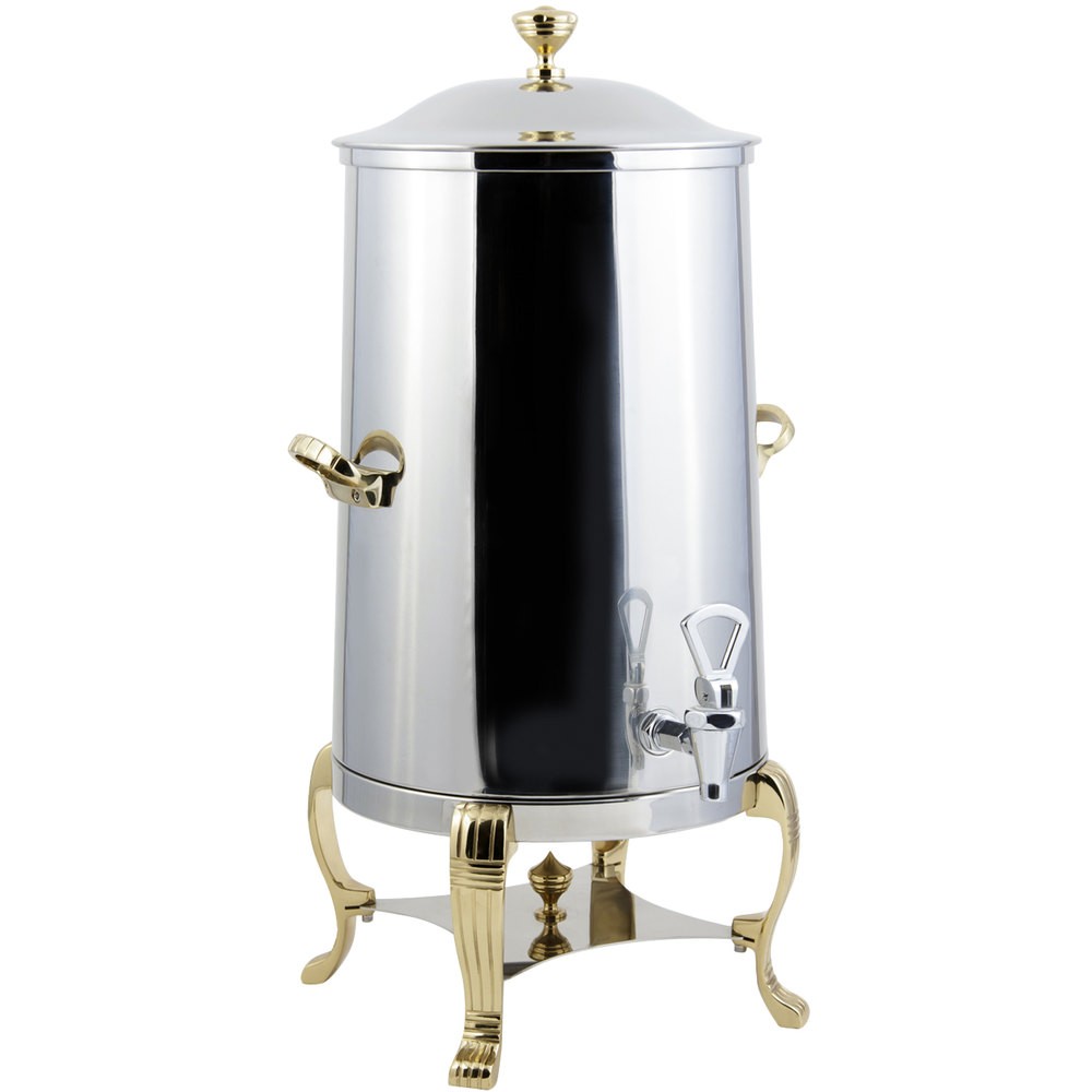 Bon Chef 40001-1-E Aurora Electric Coffee Urn with Brass Trim, 1 1/2 Gallon