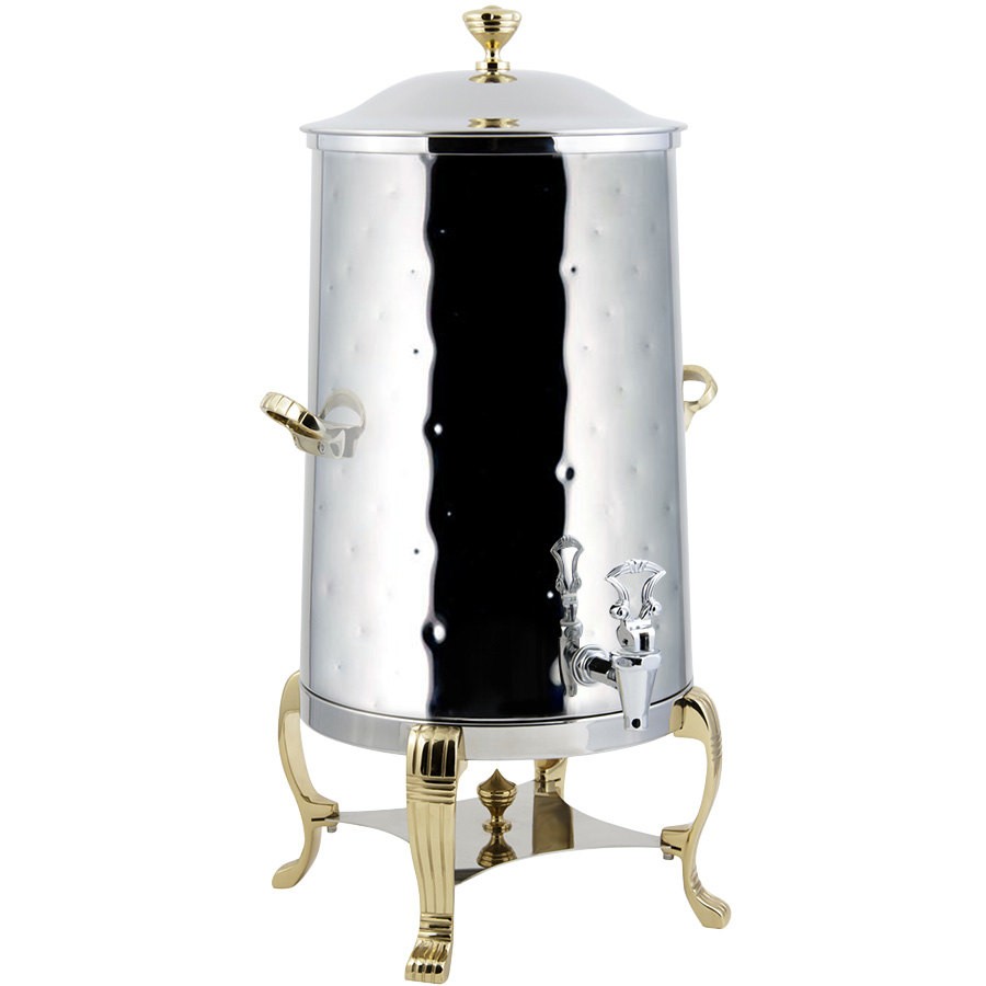Bon Chef 40003-H-E Aurora Electric Coffee Urn with Brass Trim,  Hammered Finish, 3 Gallon