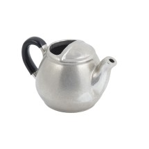 Bon Chef 4040P Coverless Teapot with Insulated Handle, Pewter Glo 16 oz., Set of 6