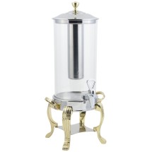 Bon Chef 40500-1  Aurora Juice Dispenser with Brass Finish. Stainless Steel Ice Chamber, Contemporary Handle, 2 Gallon