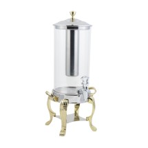 Bon Chef 40500 Aurora Juice Dispenser with Brass Finish. Stainless Steel Ice Chamber, 2 Gallon