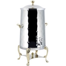 Bon Chef 48001-H Lion Insulated Coffee Urn with Brass Trim and Hammered Finish, 1 1/2 Gallon