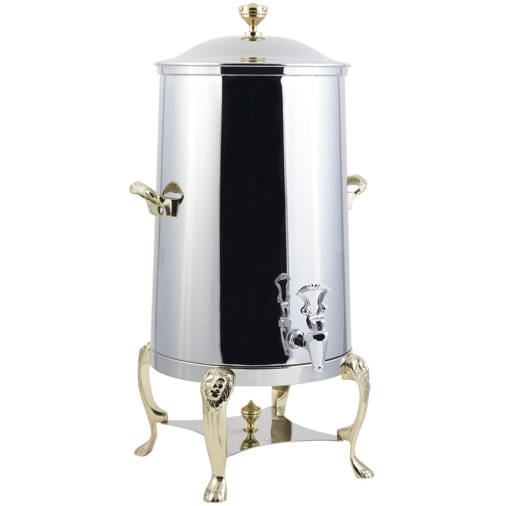 Bon Chef 48005-E Lion Electric Coffee Urn with Brass Trim, 5 Gallon