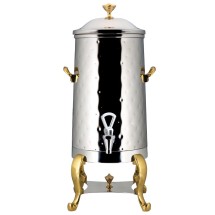 Bon Chef 49001-1-H-E Roman Electric Coffee Urn with Brass Trim, Contemporary Handle, and Hammered Finish, 1 1/2 Gallon