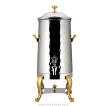 Bon Chef 49005-1-H-E Roman Electric Coffee Urn with Brass Trim, Contemporary Handle, and Hammered Finish, 5 Gallon