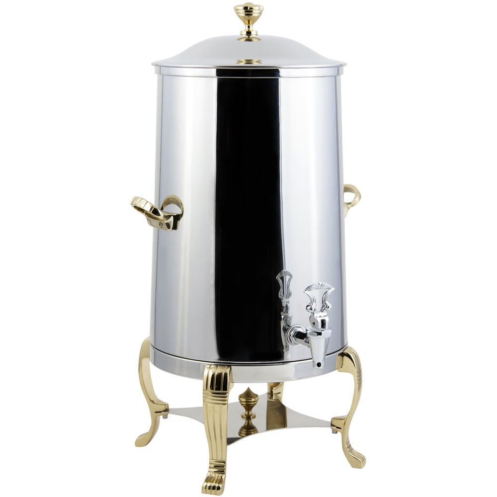 Bon Chef 49005-E Roman Electric Coffee Urn with Brass Trim, 5 Gallon