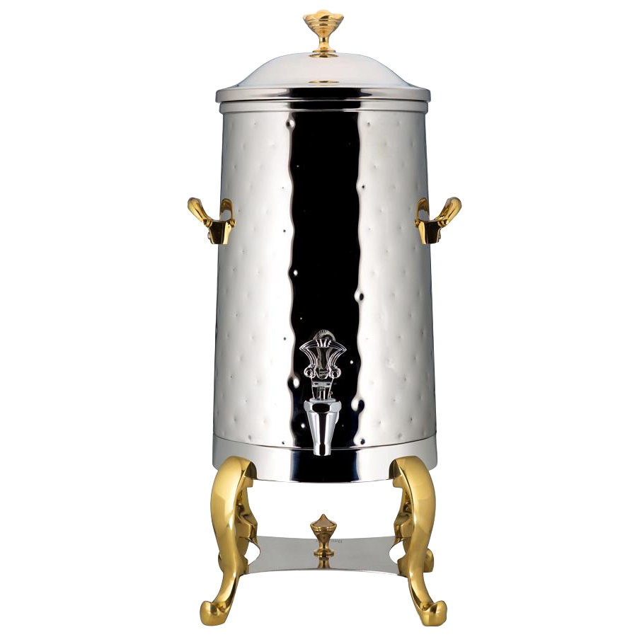 Bon Chef 49005-H Roman Insulated Coffee Urn with Brass Trim and Hammered Finish, 5 Gallon