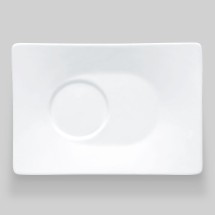 Bon Chef 5000002B Wide Rim Bone China Demi Saucer, 6" x 4", Set of 36
