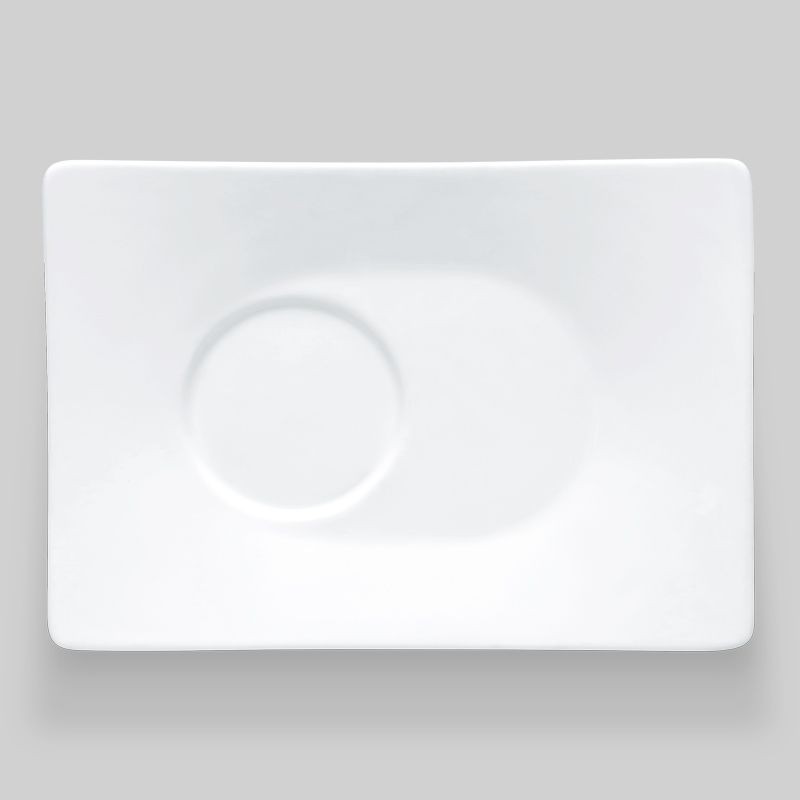 Bon Chef 5000003B Wide Rim Bone China Saucer, 8.25" x 5.7", Set of 36