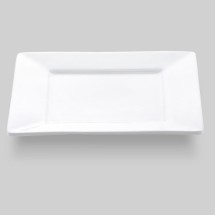Bon Chef 5000009B Wide Rim Bone China Square Plate, 10.5" Dia., Set of 12