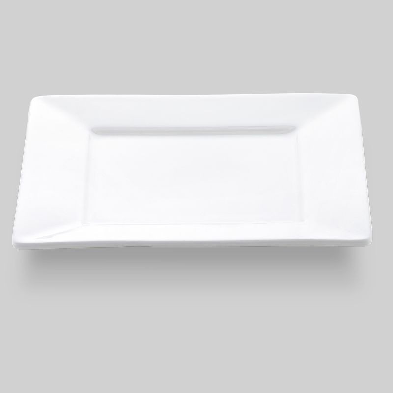 Bon Chef 5000009B Wide Rim Bone China Square Plate, 10.5" Dia., Set of 12