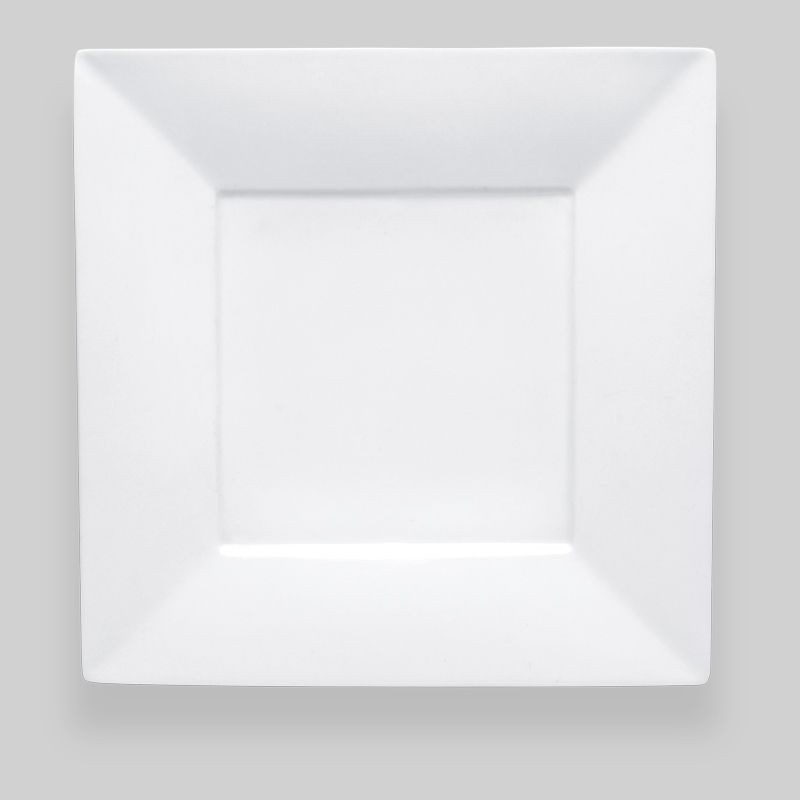 Bon Chef 5000014B Wide Rim Bone China Square Plate, 12" x 12", Set of 12
