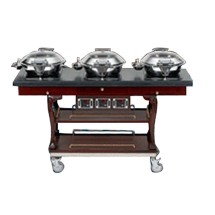 Bon Chef 50063 Induction Cooking Cart with 3 Induction Stoves, 64&quot; x 20&quot; x 36&quot;