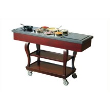 Bon Chef 50065 Traditional Induction Range Cart with 2 120V Stoves, 62" x 20" x 37"