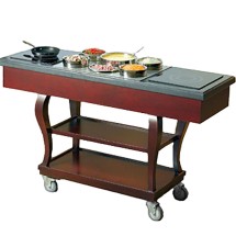 Bon Chef 50066 Contemporary Induction Range Cart with 2 110V Stoves, 62&quot; x 20&quot; x 37&quot;