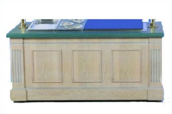 Bon Chef 50096 Euro Modular Buffet Station with Walnut Mahogany Finish and Standard Corian Top, 6' L