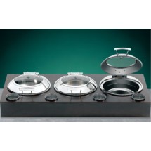 Bon Chef 50115 Portable Chafer Display with Wooden Top, 57" x 24" x 8"