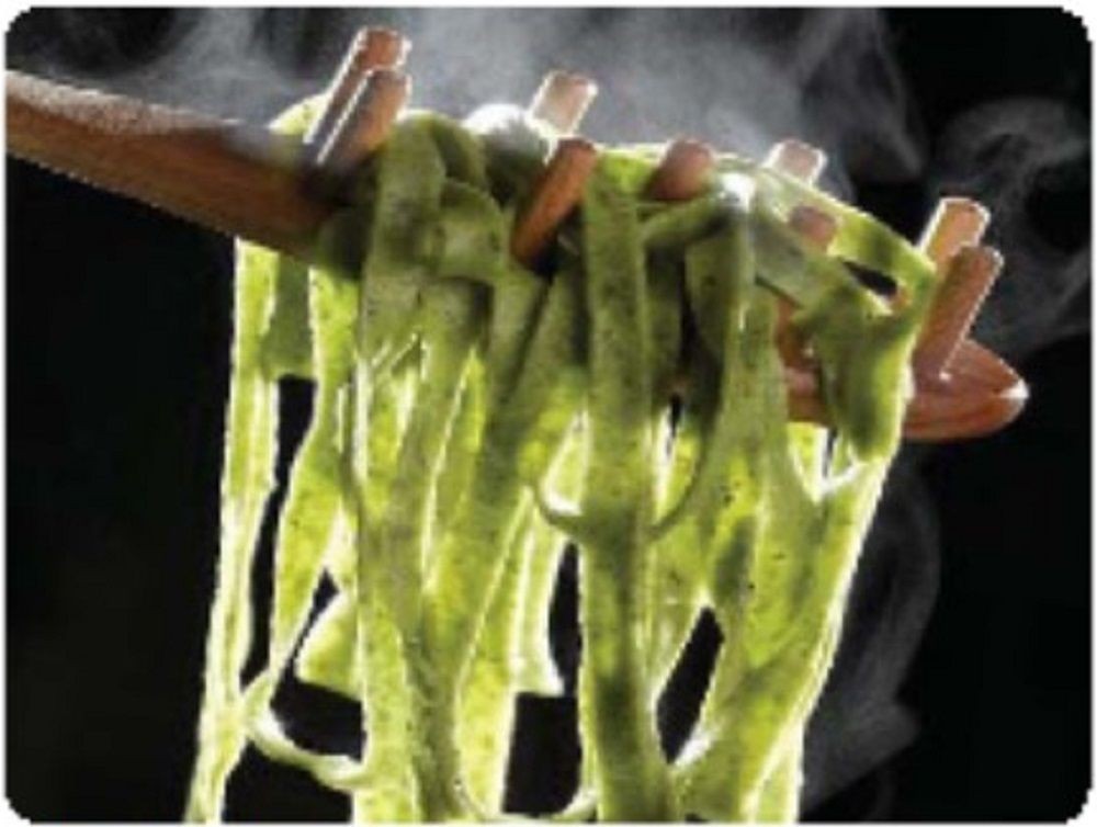 Bon Chef 50156HS-1 Acrylic High Street Center Panel, Green Pasta on Fork