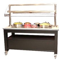 Bon Chef 50157 Radiant Heat Buffet Station with Overhead Heat, 68" x 30" x 66"